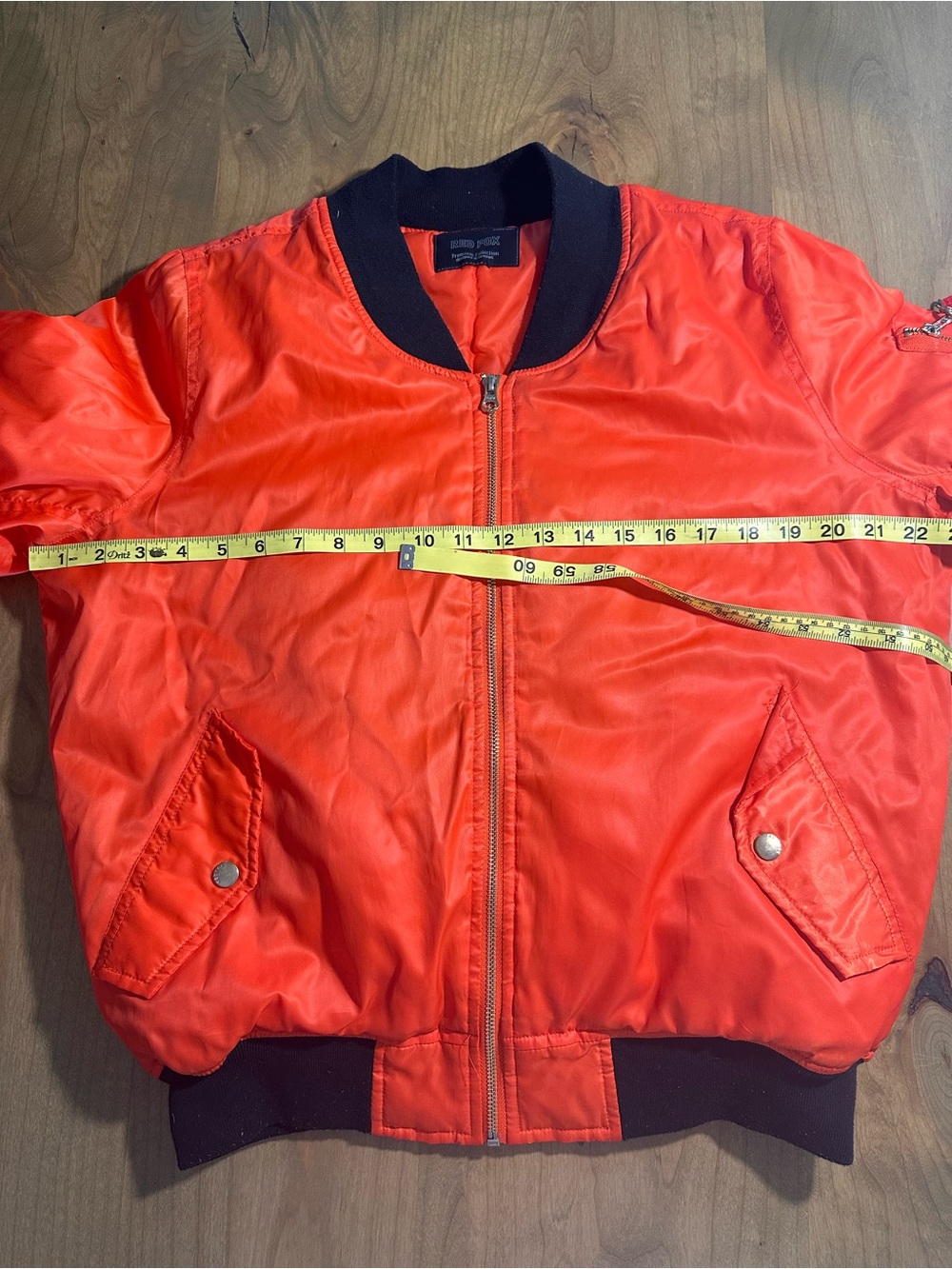 Red Fox Orange Bomber Jacket Women’s Large Zip Front GUC - Picture 5 of 8